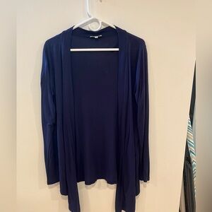 Dark Navy Asymmetrical Open Cardigan
